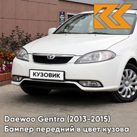 Бампер передний в цвет кузова Daewoo Gentra (2013-2015) GAZ - SUMMIT WHITE - Белый КУЗОВИК