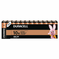 Батарейки КОМПЛЕКТ 24шт, DURACELL Basic ОРИГИНАЛ, АА (LR6,15А), алкалиновые, пальчико, Б0064986