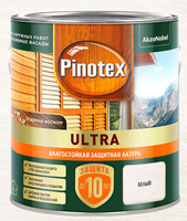 Влагостойкая лазурь с воском Pinotex Ultra белая 2,7 л ЦК