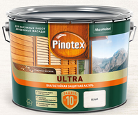 Влагостойкая лазурь с воском Pinotex Ultra белая 9 л ЦК