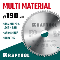 KRAFTOOL Multi Material, 190 х 30 мм, 60Т, пильный диск по алюминию (36953-190-30)