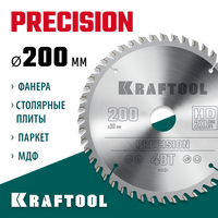 KRAFTOOL Precision, 200 х 30 мм, 48Т, пильный диск по дереву (36952-200-30)