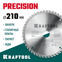 KRAFTOOL Precision, 210 х 30 мм, 48Т, пильный диск по дереву (36952-210-30)