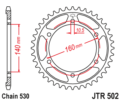 Звезда задняя JTR 502.44 Kawasaki ZZR 1100