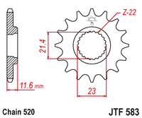 Звезда передняя JT F 583.14 Yamaha TT-R 250 R