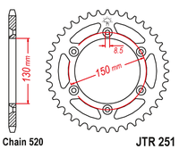 Звезда ведомая Yamaha YZ WR JT R 251.50SC