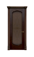Дверь межомнатная Анкона-2 шпон красное дерево тон КД со стеклом "Виттория