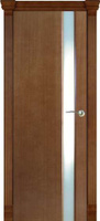 Дверь межкомнатная Палермо 1 шпон анегри тон-1 ДО со стеклом (молочный трип