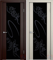 Дверь межномнатная Палермо-3 со стеклом "Византия" шпон беленый дуб файн