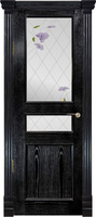 Дверь межкомнатная Прага шпон ясень тон-7 ДО со стеклом "Фиалка" классич