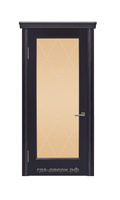 Дверь межкомнатная Рубикон Б-П со стеклом "Версаче" шпон венге