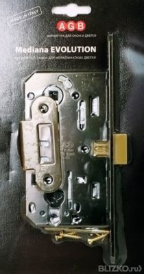 Замок межкомнатный AGB MEDIANA EVOLUTION, под цилиндр, античная бронза