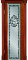 Дверь межкомнатная Палермо-3 со стеклом "Версаче" шпон вишня