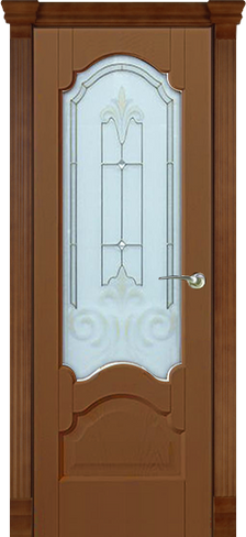 Дверь межкомнатная Надежда со стеклом "Гамма 1" шпон анегри тон 1