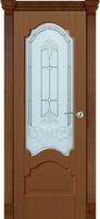 Дверь межкомнатная Надежда со стеклом "Гамма 1" шпон анегри тон 1