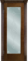 Дверь межкомнатная Рубикон со стеклом "Вербена" шпон анегри тон-1