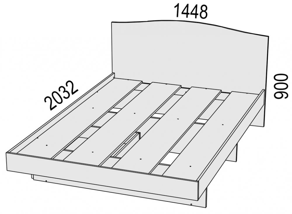 Чертеж кровати 140х200