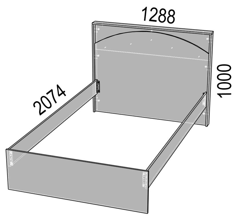 Чертеж кровати 160х200 из лдсп