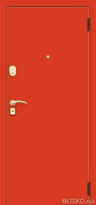Входная дверь красного цвета, стальная, Стандарт Т80К3