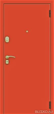 Входная дверь красного цвета, стальная, Стандарт Т80