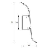 Плинтус напольный IDEAL «Комфорт», 55х22 мм, 2,2 м