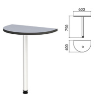 Стол приставной полукруг Монолит 600х400х750 мм цвет серый Комплект