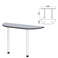 Стол приставной полукруг Монолит 1200х400х750 мм цвет серый Комплект