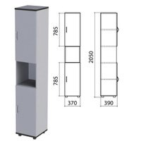 Шкаф полузакрытый Монолит 370х390х2050 мм цвет серый Комплект