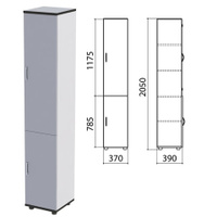 Шкаф закрытый Монолит 370х390х2050 мм цвет серый Комплект