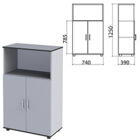 Шкаф полузакрытый Монолит 740х390х1250 мм цвет серый Комплект