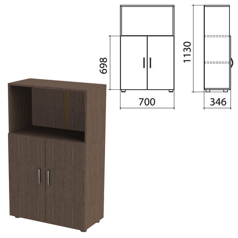 Шкаф полузакрытый Канц 700х350х1130 мм цвет венге Комплект