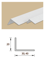 Угол асимметричный белый IDEAL, 20х40 мм