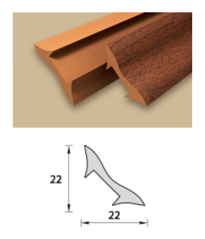 Угол внутренний – галтель IDEAL, 22х22 мм