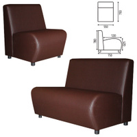 Кресло мягкое Клауд V-600 550х750х780 мм без подлокотников экокожа коричневое