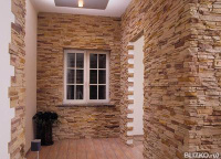 Облицовка стен искусственным камнем правильной геометрической формы