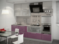 Кухня на заказ Маленькая лофт из ЛДСП, светло-фиолетовая