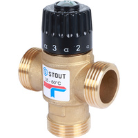 SVM-0120-166025 Термостатический смесительный клапан для систем отопления и ГВС 1" НР 35-60 STOUT