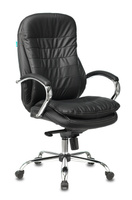 Кресло Бюрократ T-9950/BLACK (Office chair T-9950 black leather cross metal хром)