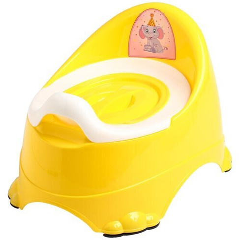 Горшок детский антискользящий «Бэйби-Комфорт» с крышкой, съёмная чаша, цвет жёлтый DDStyle