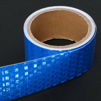 Светоотражающая лента, самоклеящаяся, синяя, 5 см х 3 м No brand