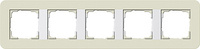 Рамка Gira E3 на 5 постов, универсальная, песочный/белый глянцевый