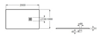 Душевой поддон из материала Stonex® Roca Terran 2000х1000 мм Negro