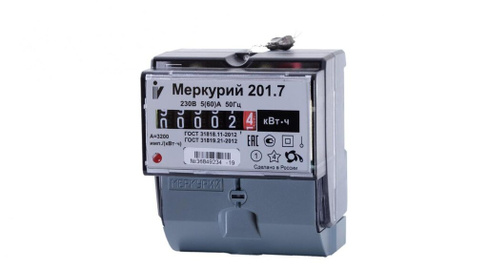 Счетчик электроэнергии Меркурий 201.7однофазный однотарифный, 5(60)