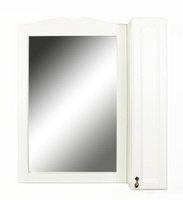 Зеркальный шкаф Orange F7-85ZS3 Классик 85 см со встроенным светильником, белый (молочный), бронзовая фурнитура 85х99,5х