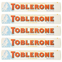 TOBLERONE Белый шоколад, Медово-миндальная нуга, Коробка, 5шт.*100гр. Toblerone