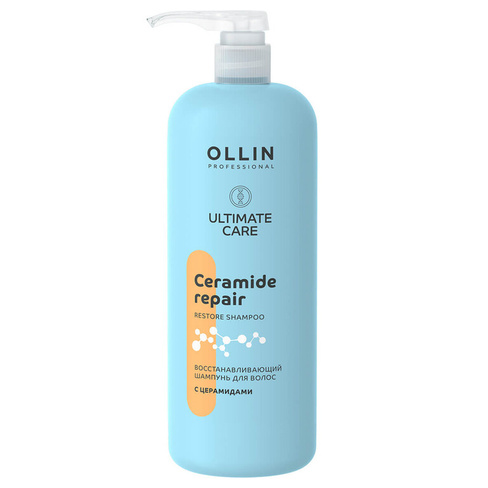 Ultimate Care Восстанавливающий шампунь для волос с церамидами, 1000 мл, OLLIN OLLIN Professional