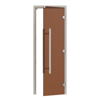 SAWO Дверь 7/19, бронза, правая, без порога, осина, прямая ручка с металлической вставкой, 741-3SGA-R-3