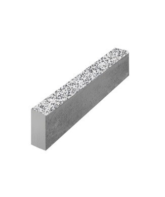 Бордюрный камень тротуарный БР.100.20.8(11) мрамор белый с черным