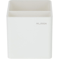 Подставка-органайзер для канцелярских принадлежностей Deli White Nusign 2 отделения белая 8.4x8.4x8.6 см