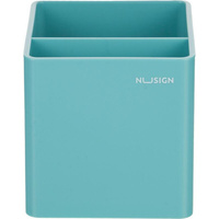 Подставка-органайзер для канцелярских принадлежностей Deli Blue Nusign 2 отделения синяя 8.4x8.4x8.6 см